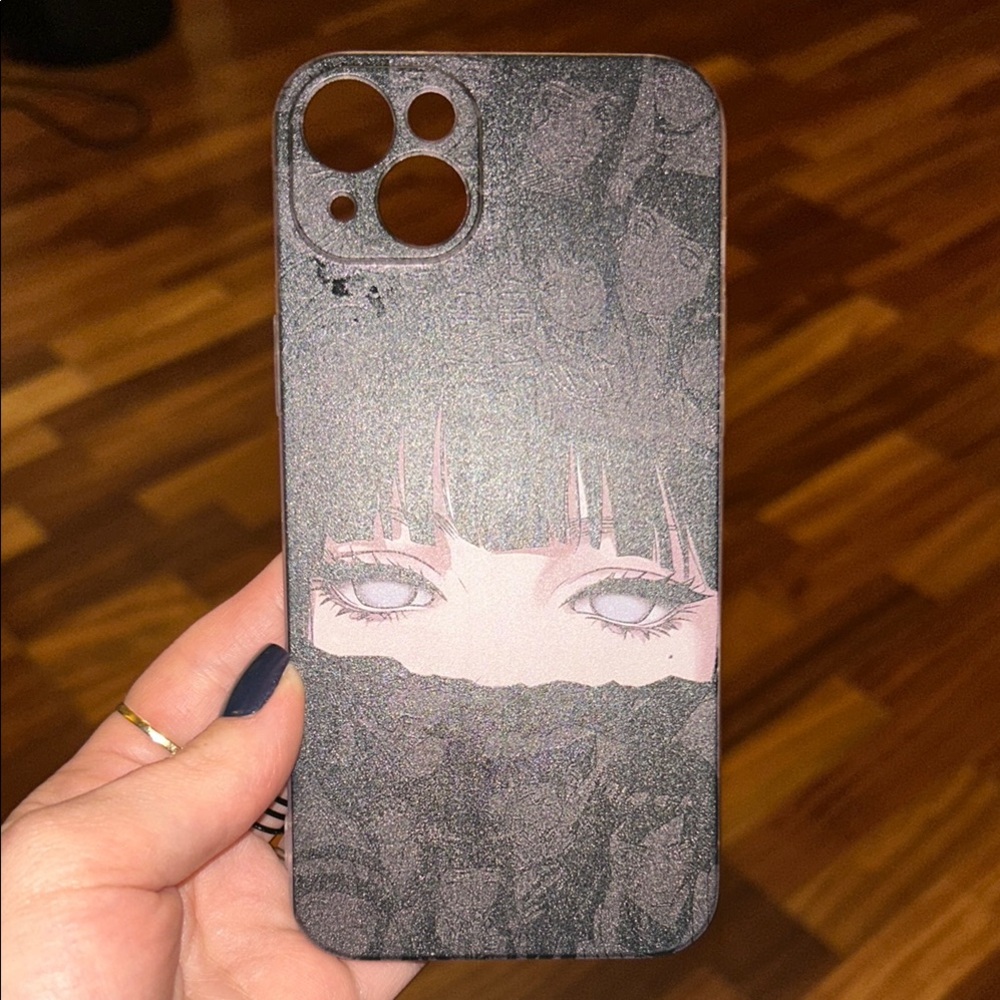 SHEIN Black Smartphone Case with Intriguing Graphic Design